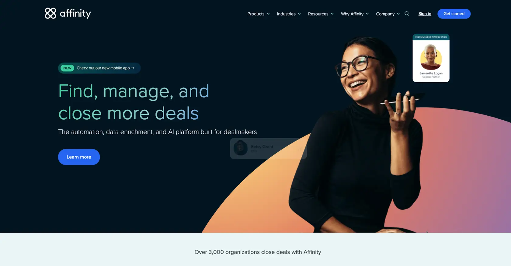 Affinity homepage