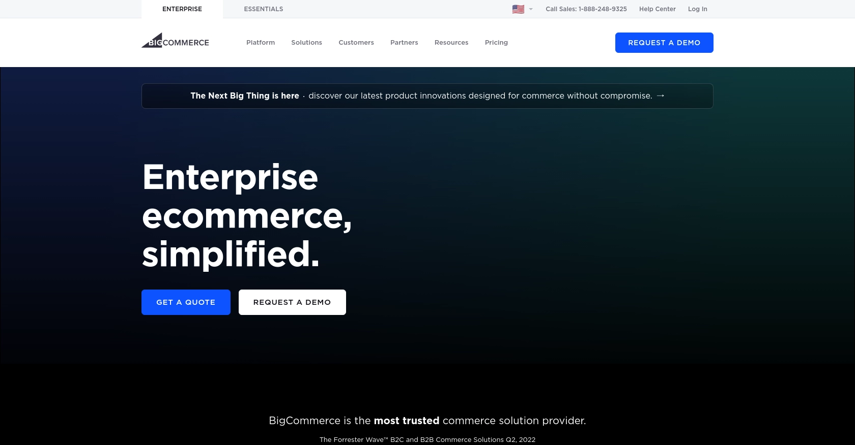 BigCommerce homepage