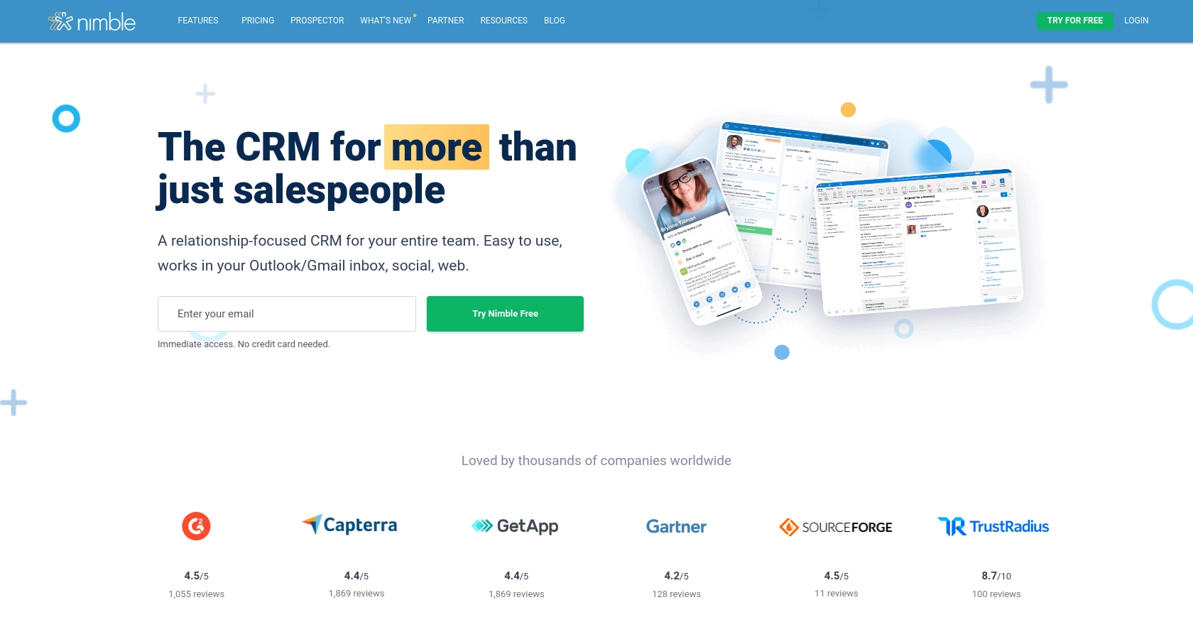 Nimble homepage