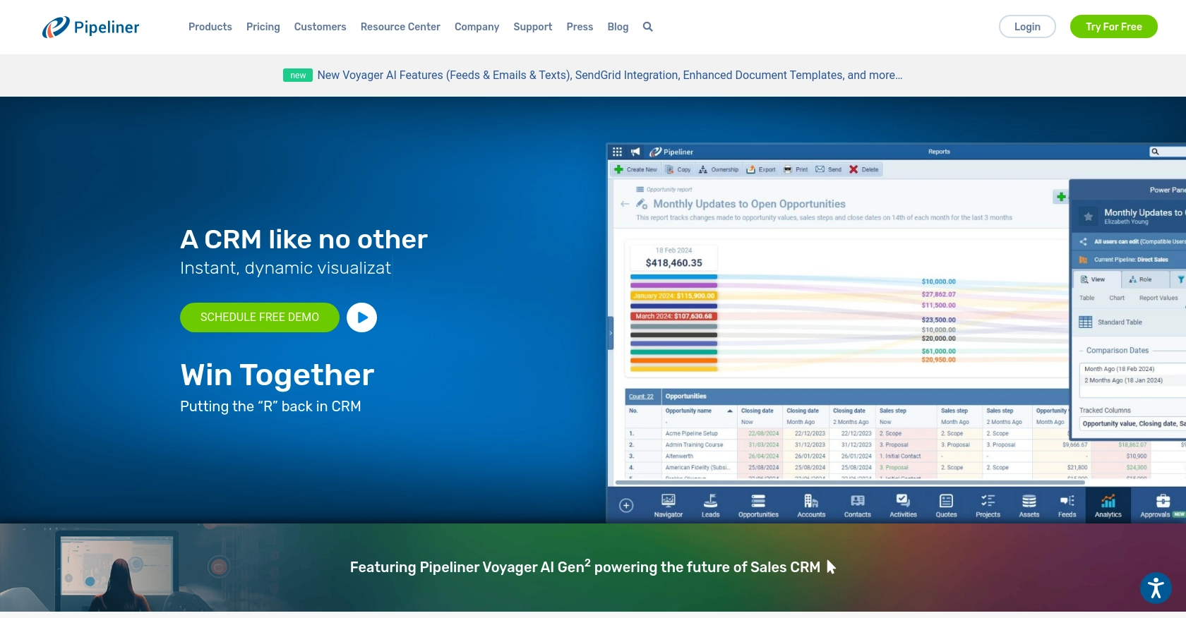 Pipeliner CRM homepage