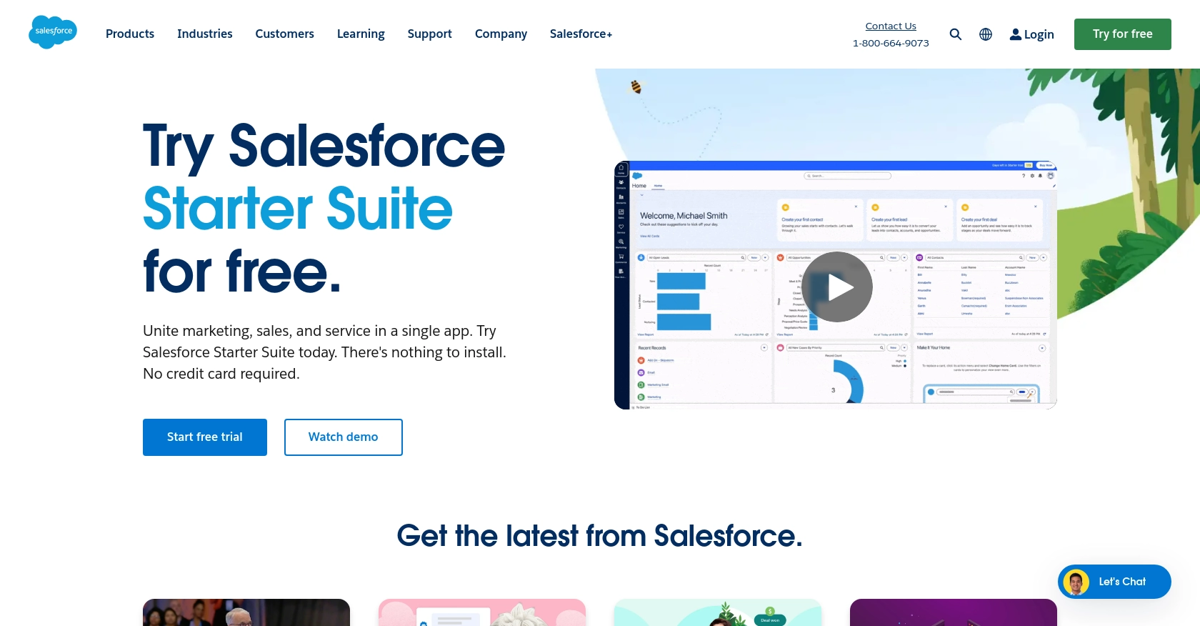 Salesforce Sandbox homepage