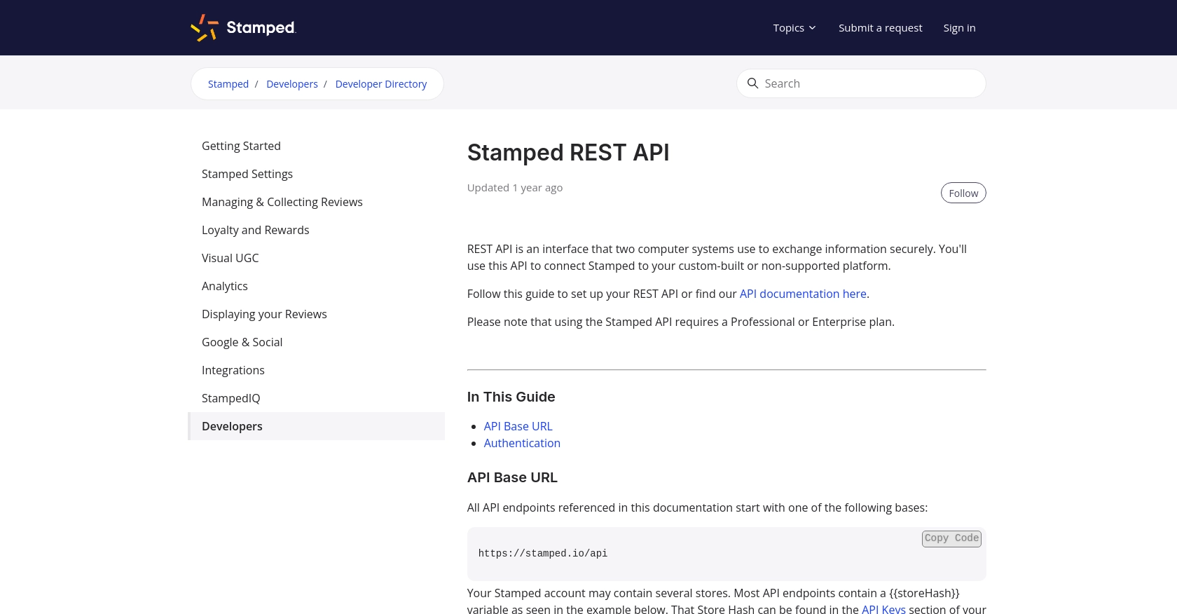 Stamped authentication documentation page.